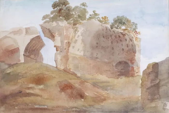 Framed Print : Villa Adriana, 1824. Creator: James William Giles Framed Print : Villa Adriana, 1824. Creator: James William Giles