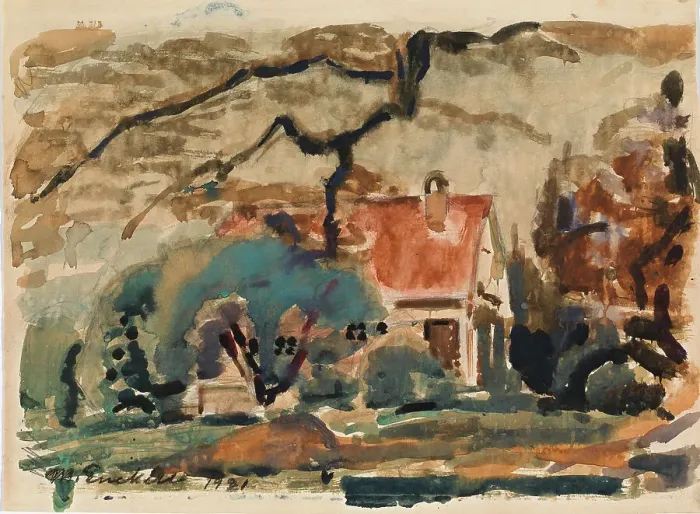 Framed Print : Villa of the Artist in Kilo, 1921. Creator: Magnus Enckell Framed Print : Villa of the Artist in Kilo, 1921. Creator: Magnus Enckell
