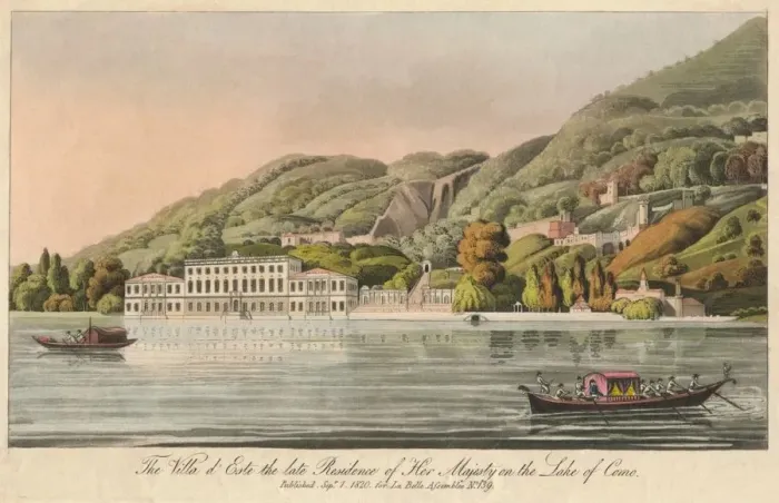 Framed Print : The Villa d Este the late Residence of Her Majesty on the Lake of Como, 1820. Creator: Unknown Framed Print : The Villa d Este the late Residence of Her Majesty on the Lake of Como, 1820. Creator: Unknown
