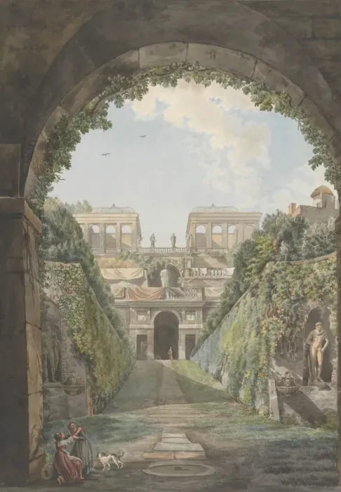 Framed Print : Villa Farnese, ca. 1780. Creators: Giovanni Volpato, Louis Ducros Framed Print : Villa Farnese, ca. 1780. Creators: Giovanni Volpato, Louis Ducros