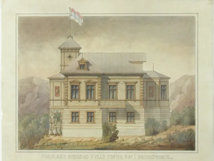 Framed Print : Villa in Kaivopuisto, mid-late 19th century. Creator: August Boman Framed Print : Villa in Kaivopuisto, mid-late 19th century. Creator: August Boman