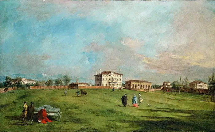 Framed Print : The Villa Loredan, Paese, early 1780s. Creator: Francesco Guardi Framed Print : The Villa Loredan, Paese, early 1780s. Creator: Francesco Guardi