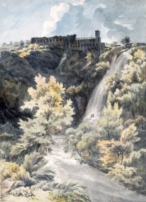 Framed Print : Villa of Maecenas, Tivoli, 18th Century. Creator: J. W. Smith (1776-1831) Framed Print : Villa of Maecenas, Tivoli, 18th Century. Creator: J. W. Smith (1776-1831)