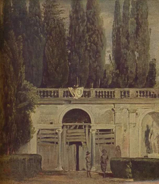 Framed Print : Villa Medicis en Roma, (View of the Garden of the Villa Medici ), 1634, (c1934). Artist: Diego Velasquez Framed Print : Villa Medicis en Roma, (View of the Garden of the Villa Medici ), 1634, (c1934). Artist: Diego Velasquez