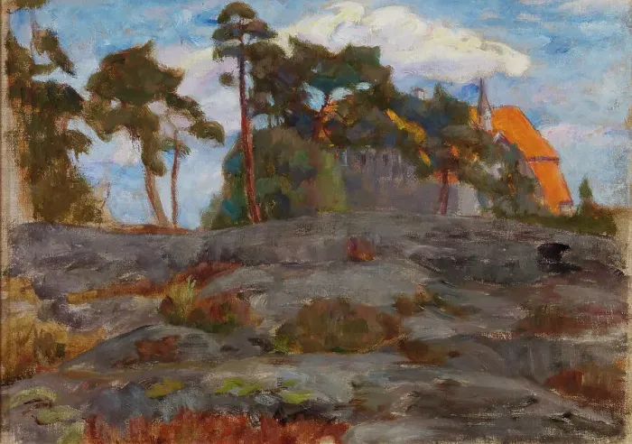 Framed Print : A villa in the middle of pine trees, 1910-1919. Creator: Maria Wiik Framed Print : A villa in the middle of pine trees, 1910-1919. Creator: Maria Wiik