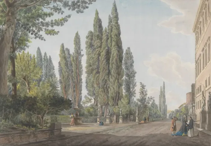 Framed Print : Villa Montalto Negroni, ca. 1780. Creators: Giovanni Volpato, Louis Ducros Framed Print : Villa Montalto Negroni, ca. 1780. Creators: Giovanni Volpato, Louis Ducros