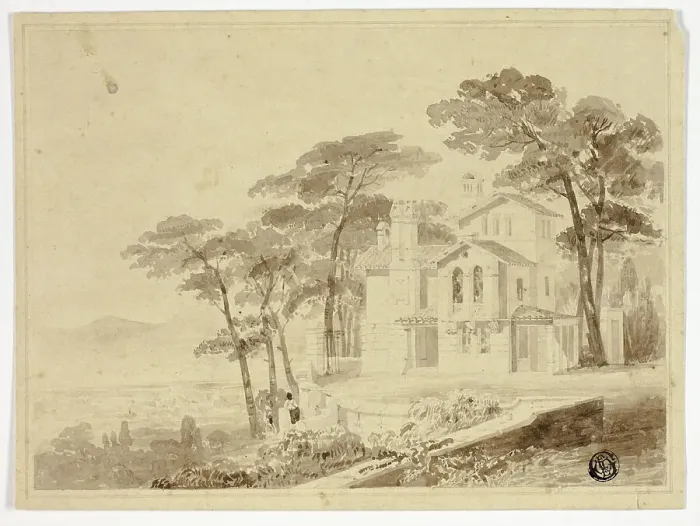 Framed Print : Villa in Naples, n.d. Creators: Unknown, Thomas Allom Framed Print : Villa in Naples, n.d. Creators: Unknown, Thomas Allom