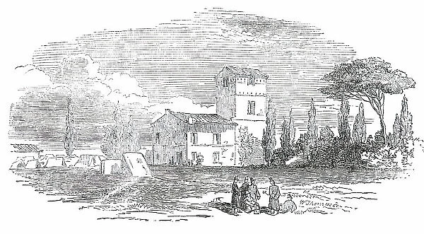 Villa Santucci - Head-Quarters of General Oudinot - Rome, 1850. Creator: Unknown