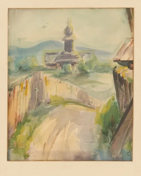 Framed Print : Village, around 1940. Creator: Ludovit Varga Framed Print : Village, around 1940. Creator: Ludovit Varga
