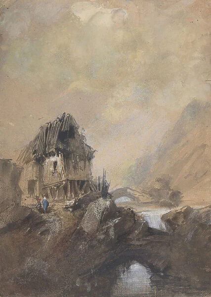 Village aDieppe, 1843. Creator: Eugene Isabey