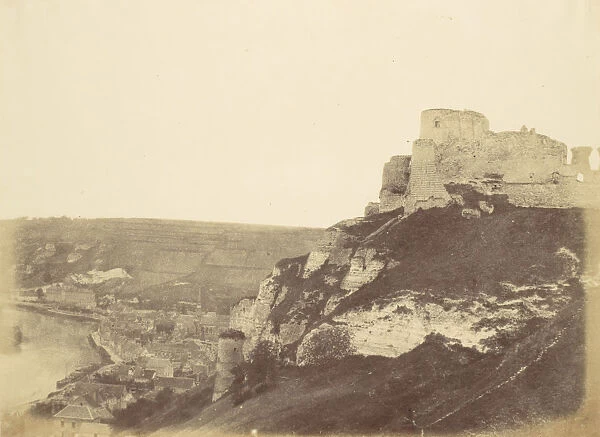Village of Andelys - Chateau Gaillard, Coeur de Lion, 1856. Creator: Alfred Capel-Cure