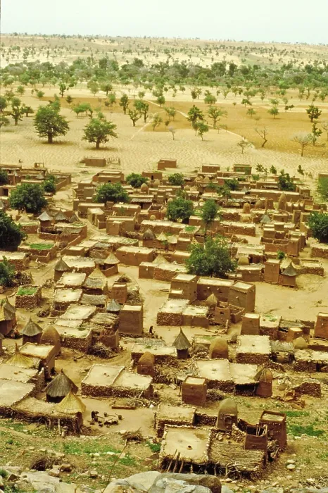 Framed Print : Village from the Bandiagara Escarpment, Pays Dogon, Mali, 1990. Creator: Amanda Waite Framed Print : Village from the Bandiagara Escarpment, Pays Dogon, Mali, 1990. Creator: Amanda Waite