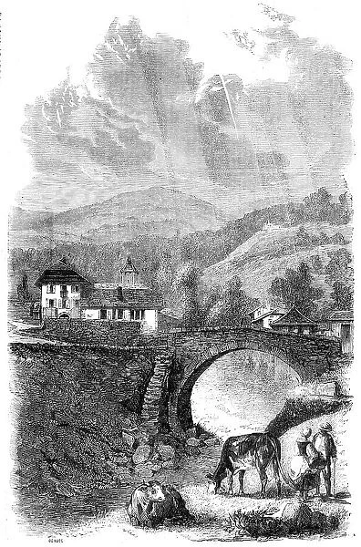 The Village and Bridge of Sallenches, Savoy, 1860. Creator: Jean Adolphe Beauce