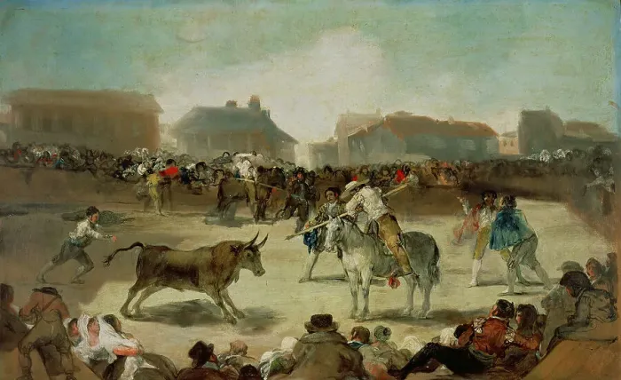 Framed Print : A Village Bullfight. Artist: Goya, Francisco, de (1746-1828) Framed Print : A Village Bullfight. Artist: Goya, Francisco, de (1746-1828)