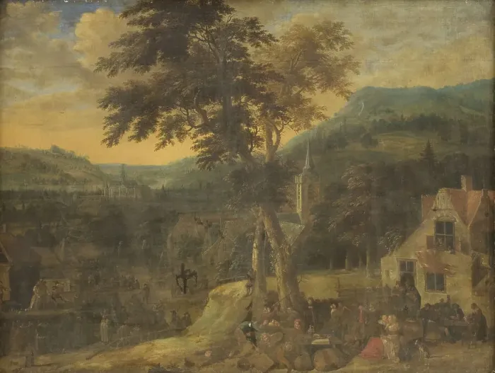 Framed Print : A Village Celebration, 1651-1684. Creator: Gerrit van Battem Framed Print : A Village Celebration, 1651-1684. Creator: Gerrit van Battem