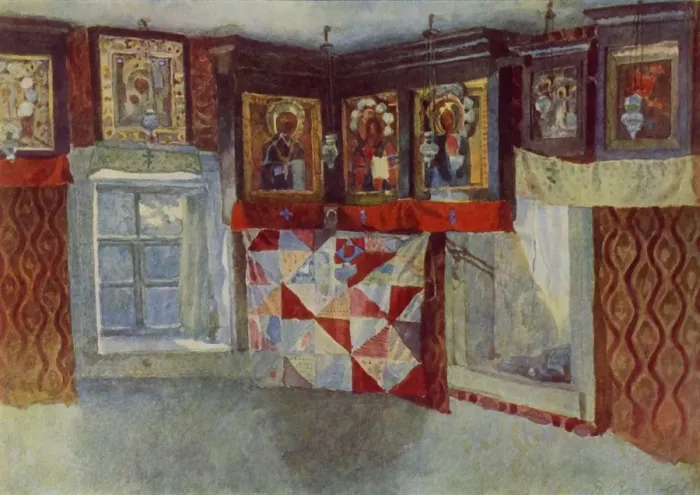 Framed Print : The Village Chapel, 1880-1889, (1965). Creator: Vasily Surikov Framed Print : The Village Chapel, 1880-1889, (1965). Creator: Vasily Surikov