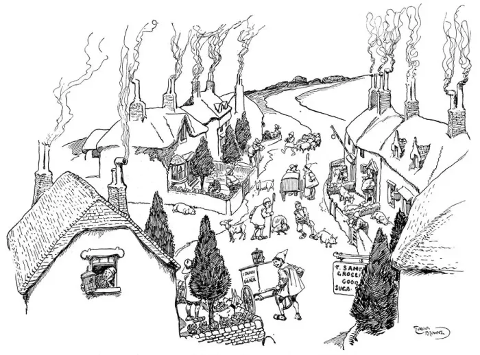 Framed Print : A village, the most cheerful in the world, 1906. Artist: Gordon Frederick Browne Framed Print : A village, the most cheerful in the world, 1906. Artist: Gordon Frederick Browne