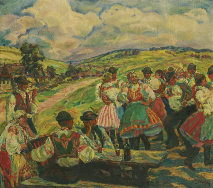Framed Print : Village Dance, around 1940-1945. Creator: Gustav Mally Framed Print : Village Dance, around 1940-1945. Creator: Gustav Mally