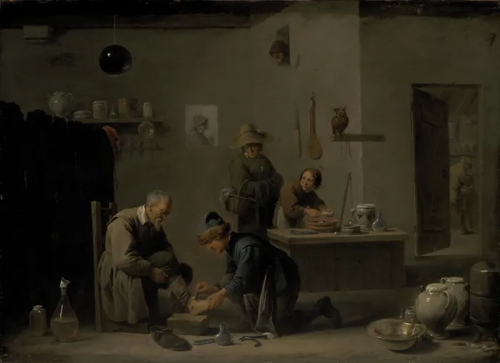 Framed Print : At the village doctor, 1636. Creator: Teniers, David, the Younger (1610-1690) Framed Print : At the village doctor, 1636. Creator: Teniers, David, the Younger (1610-1690)