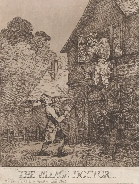 Framed Print : The Village Doctor, June 8, 1774. June 8, 1774. Creator: Thomas Rowlandson Framed Print : The Village Doctor, June 8, 1774. June 8, 1774. Creator: Thomas Rowlandson