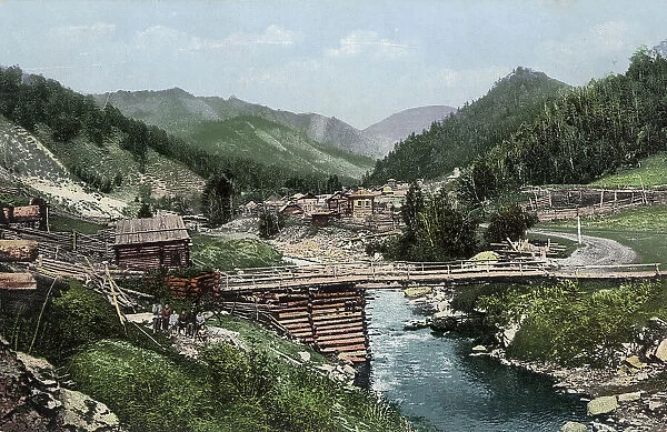 The Village of Elekmonar, Valley of the Middle Reaches of the Katun River, 1911-1913. Creator: Sergei Ivanovich Borisov