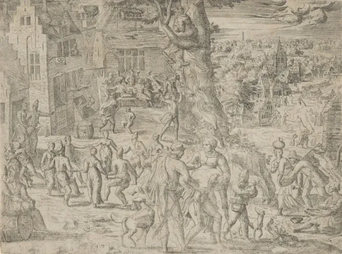 Framed Print : The Village Fair, 1549. 1549. Creator: Possibly by Peeter van der Borcht Framed Print : The Village Fair, 1549. 1549. Creator: Possibly by Peeter van der Borcht