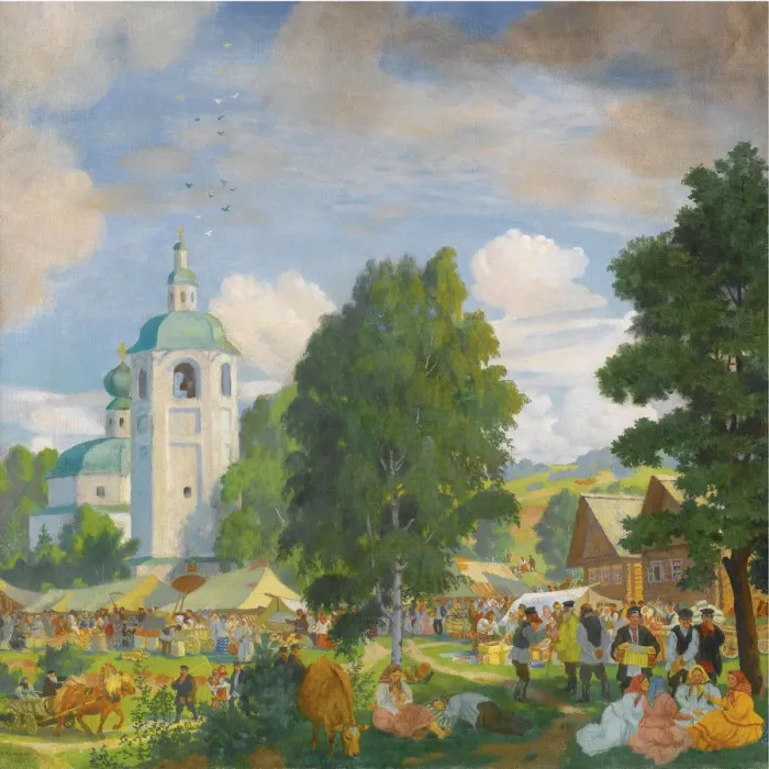 Framed Print : The Village Fair, 1920. Artist: Kustodiev, Boris Michaylovich (1878-1927) Framed Print : The Village Fair, 1920. Artist: Kustodiev, Boris Michaylovich (1878-1927)