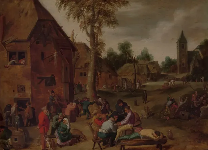 Framed Print : Village Fair, early 17th century. Creator: Adriaen Brouwer Framed Print : Village Fair, early 17th century. Creator: Adriaen Brouwer