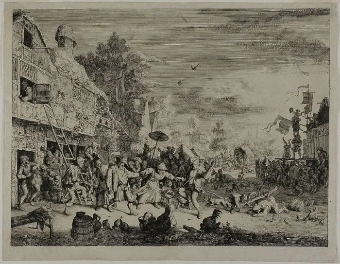 Framed Print : The Village Festival, 1685. Creator: Cornelis Dusart Framed Print : The Village Festival, 1685. Creator: Cornelis Dusart