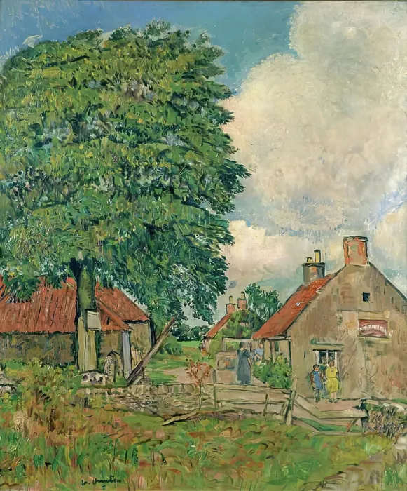Framed Print : Village in Fife, c1924. Creator: George Leslie Hunter Framed Print : Village in Fife, c1924. Creator: George Leslie Hunter