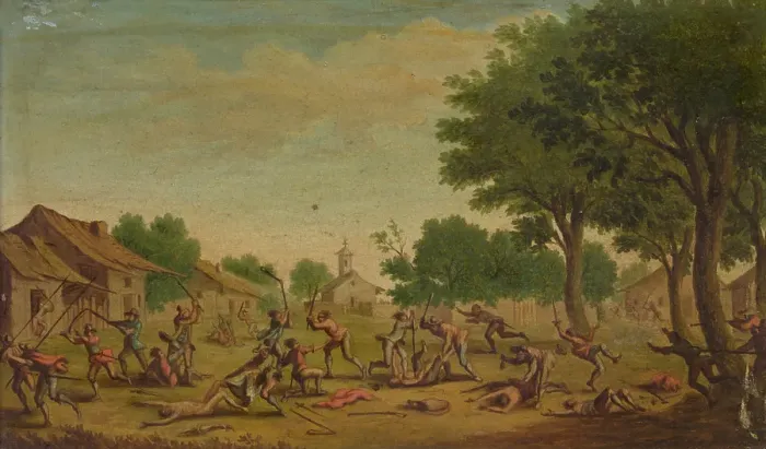 Framed Print : Village Fight. Creator: Jacques Callot Framed Print : Village Fight. Creator: Jacques Callot