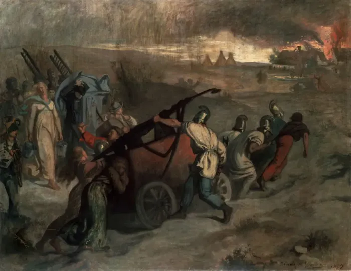 Framed Print : The Village Firemen, 1857. Artist: Pierre Puvis de Chavannes