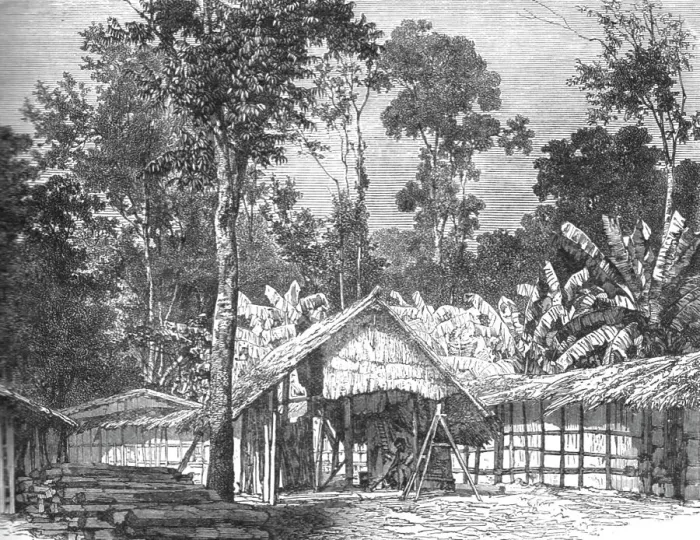 Framed Print : A village on the Gaboon; The Gaboon. 1875. Creator: Unknown Framed Print : A village on the Gaboon; The Gaboon. 1875. Creator: Unknown