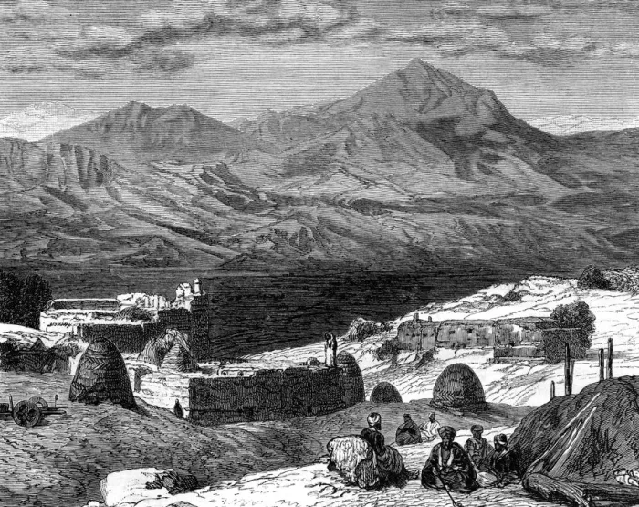 Framed Print : The village of Gharzen and the Mountains of Kurdistan, 19th century Framed Print : The village of Gharzen and the Mountains of Kurdistan, 19th century