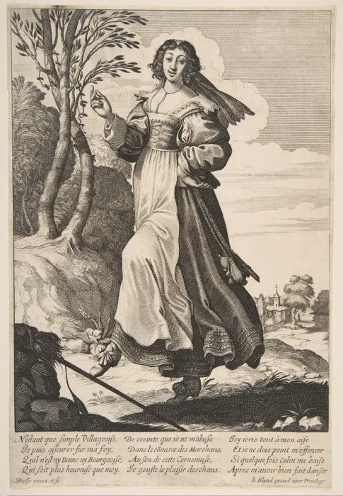 Framed Print : Village Girl Dancing, 1626-28. Creator: Abraham Bosse Framed Print : Village Girl Dancing, 1626-28. Creator: Abraham Bosse