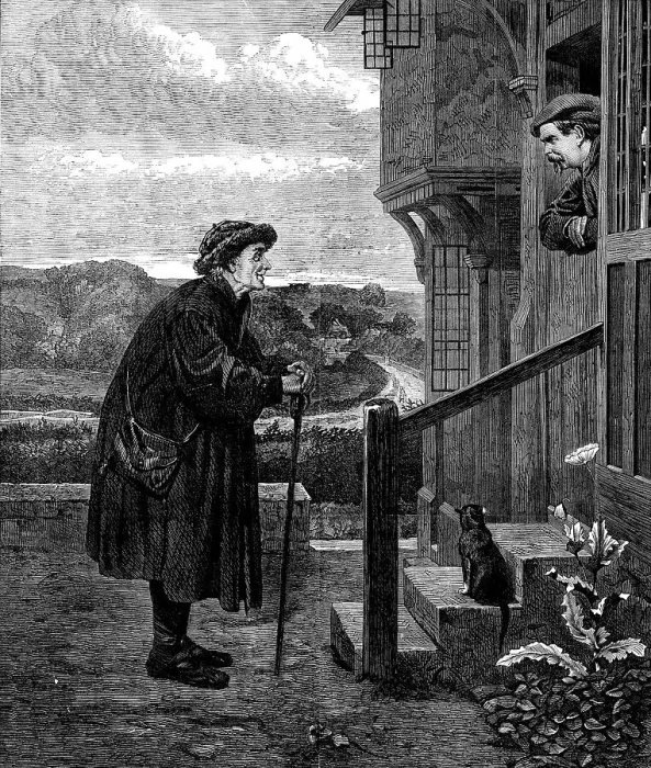 Framed Print : The Village Gossip, by H. S. Marks, A.R.A. from the exhibition in the Dudley Gallery, 1871. Creator: Unknown Framed Print : The Village Gossip, by H. S. Marks, A.R.A. from the exhibition in the Dudley Gallery, 1871. Creator: Unknown