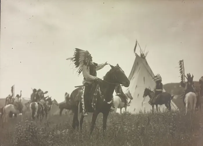 Framed Print : Village herald, c1907. Creator: Edward Sheriff Curtis Framed Print : Village herald, c1907. Creator: Edward Sheriff Curtis