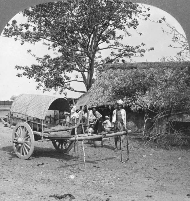 Framed Print : Village home built of bamboo and leaves, Burma, 1908. Artist: Stereo Travel Co Framed Print : Village home built of bamboo and leaves, Burma, 1908. Artist: Stereo Travel Co