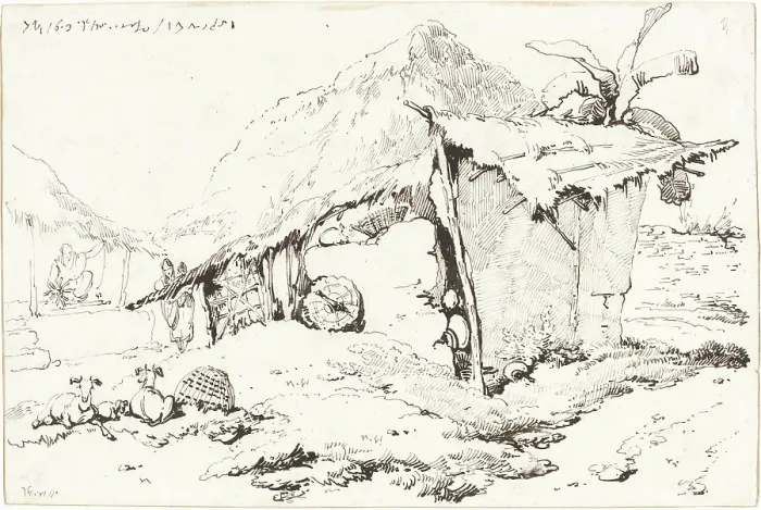 Framed Print : A Village Hut in India [recto], 1814 / 1824. Creator: George Chinnery