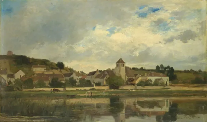 Framed Print : The Village of La Celle-sous-Moret. Creator: Eugene Antoine Samuel Lavieille Framed Print : The Village of La Celle-sous-Moret. Creator: Eugene Antoine Samuel Lavieille