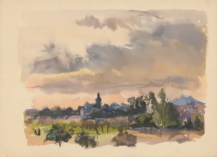 Framed Print : Village landscape, 1940 / 1944. Creator: Jan Novak Framed Print : Village landscape, 1940 / 1944. Creator: Jan Novak