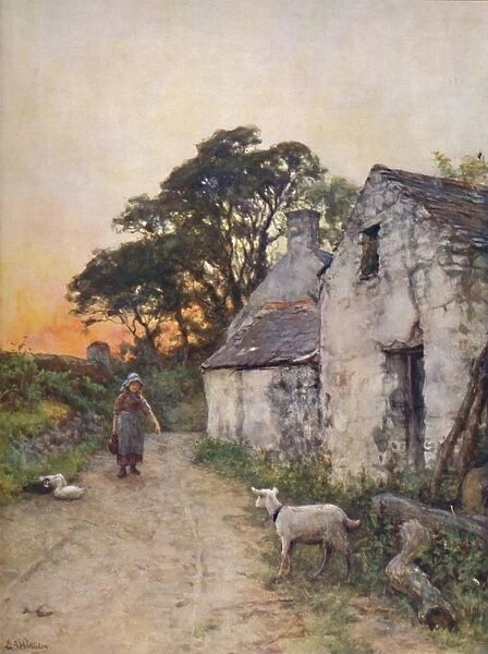 A Village Lane, South Wales, late 19th-early 20th century. Creator: Sir Ernest Albert Waterlow