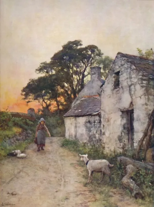 Framed Print : A Village Lane, South Wales, late 19th-early 20th century. Creator: Sir Ernest Albert Waterlow Framed Print : A Village Lane, South Wales, late 19th-early 20th century. Creator: Sir Ernest Albert Waterlow