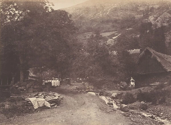 Village de Montaubant pris de Luchon, 1853. Creator: Joseph Vigier
