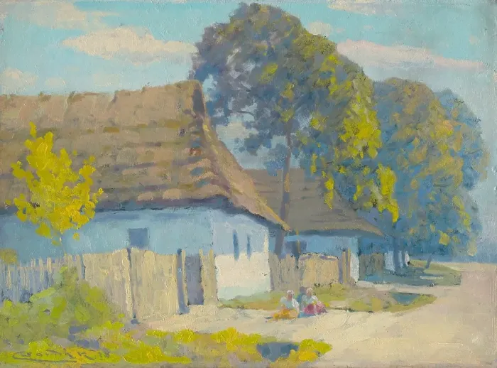 Framed Print : Village Motif, 1918. Creator: Ludovit Cordak Framed Print : Village Motif, 1918. Creator: Ludovit Cordak