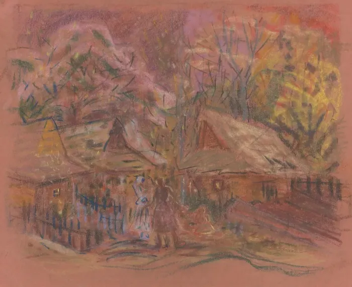 Framed Print : Village motif, 1940-1944. Creator: Arnold Peter Weisz-Kubincan Framed Print : Village motif, 1940-1944. Creator: Arnold Peter Weisz-Kubincan