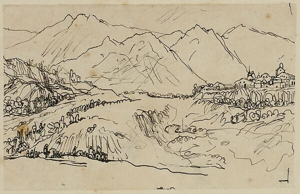 Village in Mountains, n. d. Creator: Rodolphe Bresdin