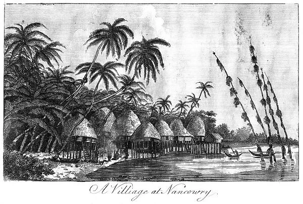 A Village at Nancowry, Nicobar Islands, 1799