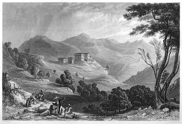 The village of Naree, India, c1860. Artist: MJ Starling