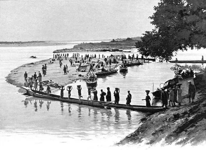 Framed Print : Un village de pecheurs sur le Niger, pres de Baro; L'Ouest Africain, 1914. Creator: Unknown Framed Print : Un village de pecheurs sur le Niger, pres de Baro; L'Ouest Africain, 1914. Creator: Unknown